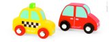 (bild för) Röd bil och gul taxibil