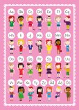 Bokstavsplansch med barn (rosa) 50x70