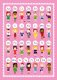 (bild för) Bokstavsplansch med barn (rosa) 50x70